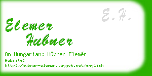 elemer hubner business card