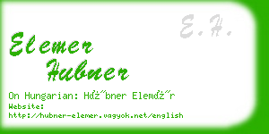 elemer hubner business card